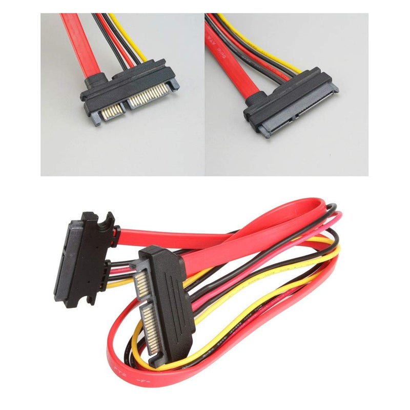 Comidox 30CM M/F 22P 7+15Pin Male to Female SATA Serial ATA Data Power Combo Extension Cable 4Pcs - Image 4